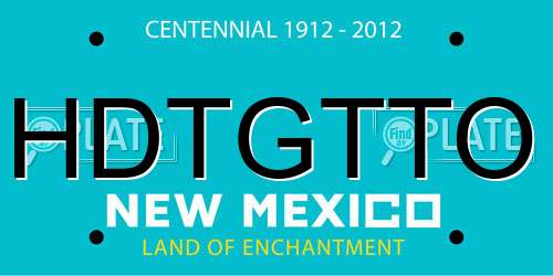 HDTGTTO New Mexico License Plate