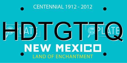 HDTGTTQ New Mexico License Plate