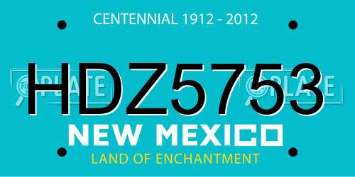 HDZ5753 New Mexico License Plate