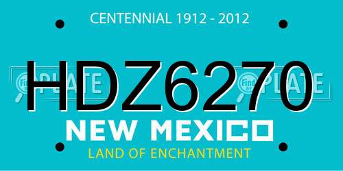 HDZ6270 New Mexico License Plate