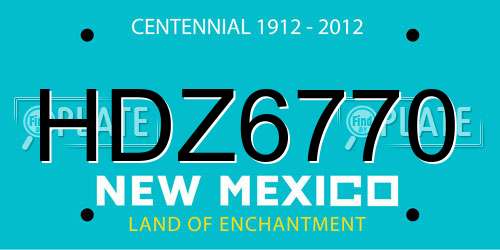 HDZ6770 New Mexico License Plate