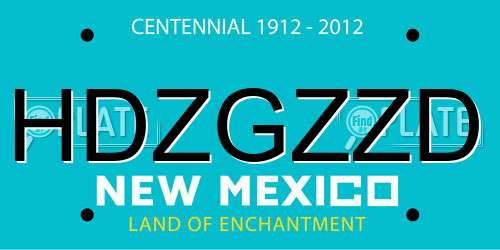 HDZGZZD New Mexico License Plate