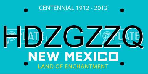 HDZGZZQ New Mexico License Plate