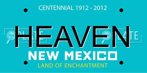 HEAVEN New Mexico License Plate