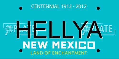 HELLYA New Mexico License Plate