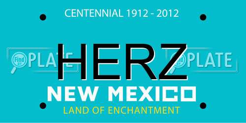 HERZ New Mexico License Plate