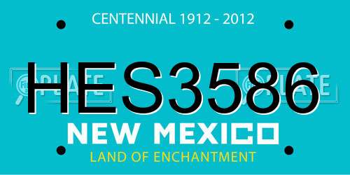 HES3586 New Mexico License Plate