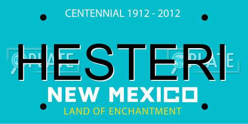 HESTERI New Mexico License Plate