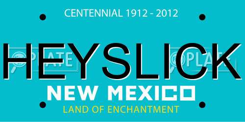 HEYSLICK New Mexico License Plate