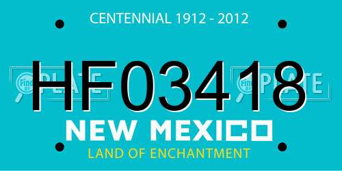HF03418 New Mexico License Plate