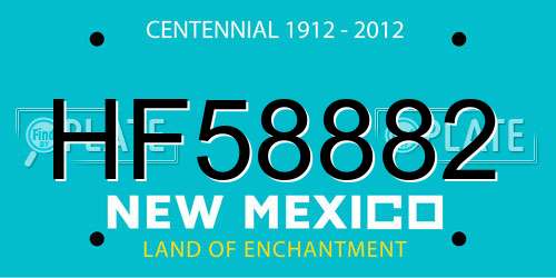 HF58882 New Mexico License Plate