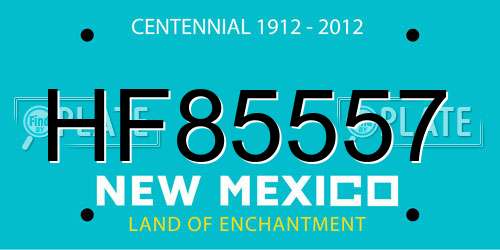 HF85557 New Mexico License Plate