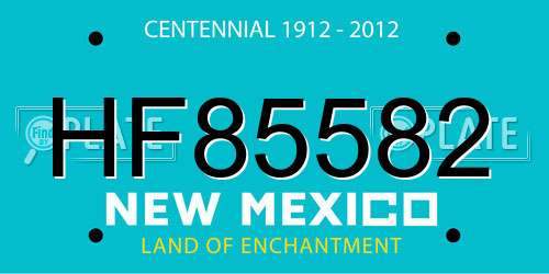 HF85582 New Mexico License Plate