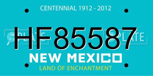 HF85587 New Mexico License Plate