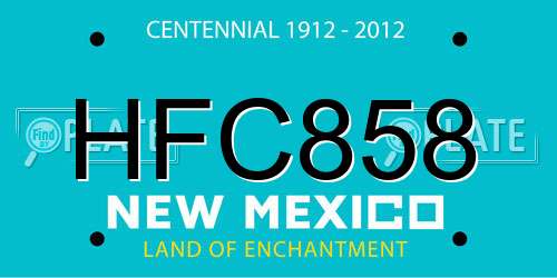 HFC858 New Mexico License Plate
