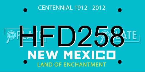 HFD258 New Mexico License Plate
