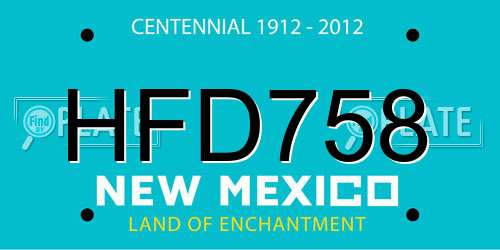 HFD758 New Mexico License Plate