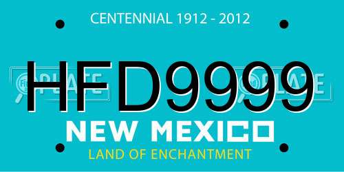 HFD9999 New Mexico License Plate