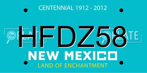 HFDZ58 New Mexico License Plate