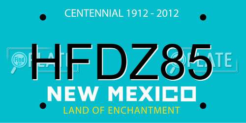 HFDZ85 New Mexico License Plate