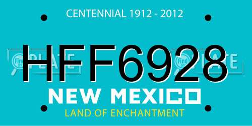 HFF6928 New Mexico License Plate