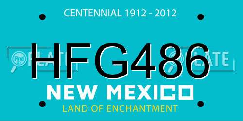 HFG486 New Mexico License Plate
