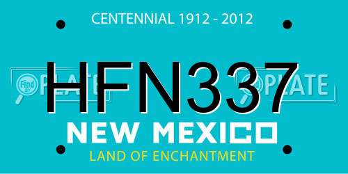 HFN337 New Mexico License Plate