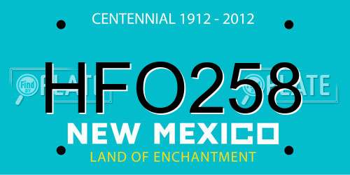 HFO258 New Mexico License Plate