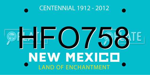 HFO758 New Mexico License Plate