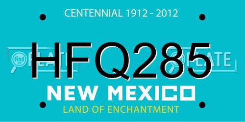 HFQ285 New Mexico License Plate