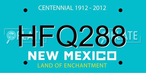HFQ288 New Mexico License Plate