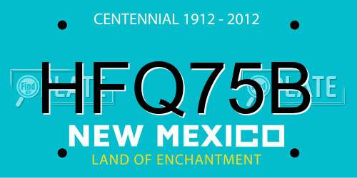 HFQ75B New Mexico License Plate