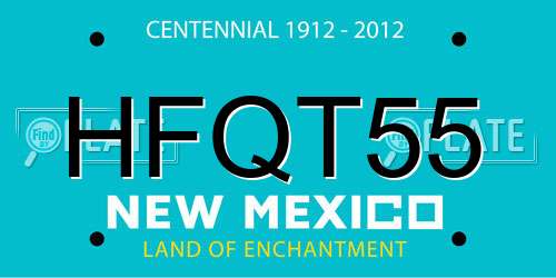 HFQT55 New Mexico License Plate