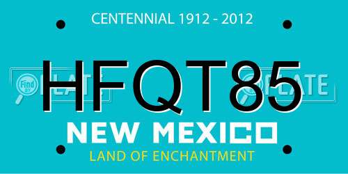 HFQT85 New Mexico License Plate