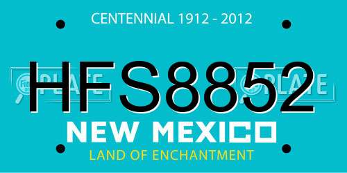 HFS8852 New Mexico License Plate