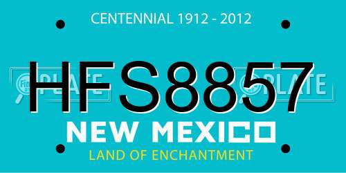 HFS8857 New Mexico License Plate