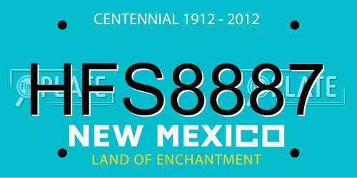 HFS8887 New Mexico License Plate