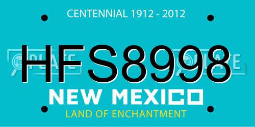 HFS8998 New Mexico License Plate