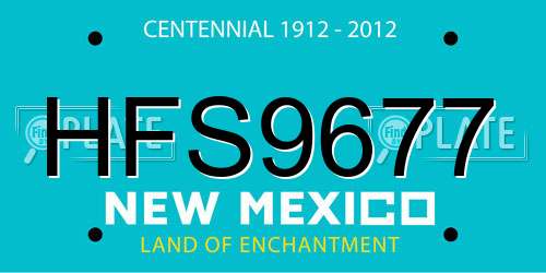 HFS9677 New Mexico License Plate