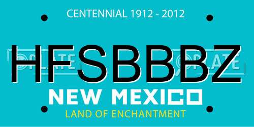 HFSBBBZ New Mexico License Plate