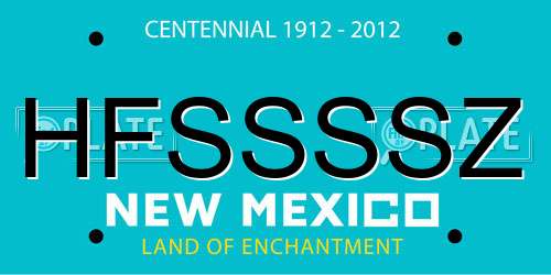 HFSSSSZ New Mexico License Plate
