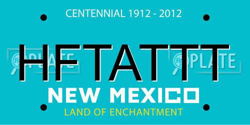 HFTATTT New Mexico License Plate