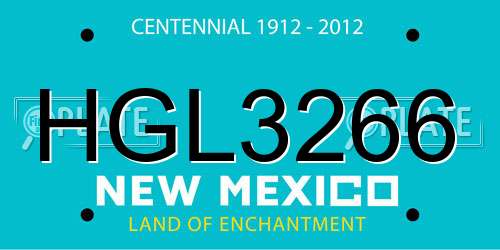 HGL3266 New Mexico License Plate
