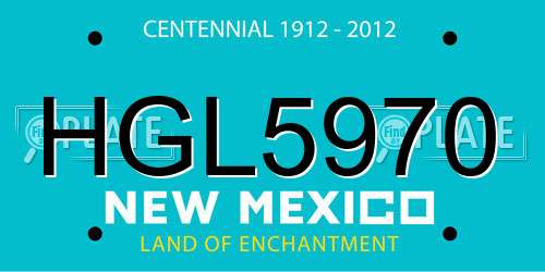 HGL5970 New Mexico License Plate