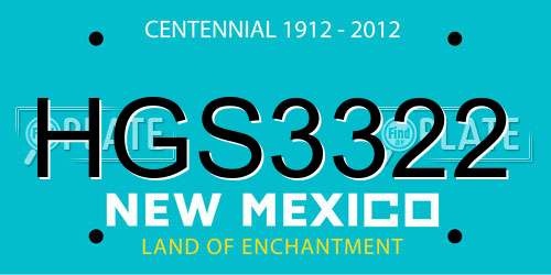 HGS3322 New Mexico License Plate