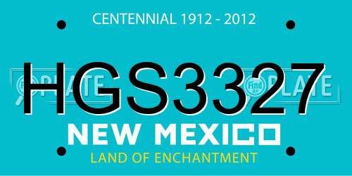 HGS3327 New Mexico License Plate