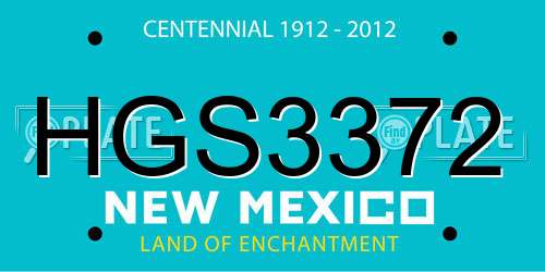 HGS3372 New Mexico License Plate