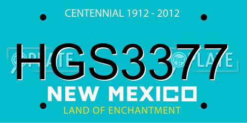 HGS3377 New Mexico License Plate