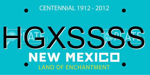 HGXSSSS New Mexico License Plate