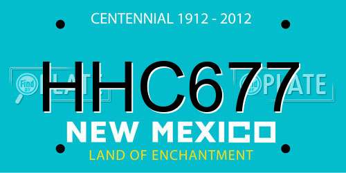 HHC677 New Mexico License Plate